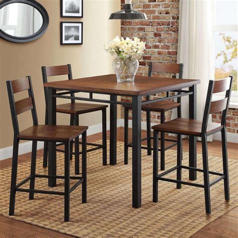 Counter Height Dining Room Set 5-Piece Kitchen Furniture Dinette ...