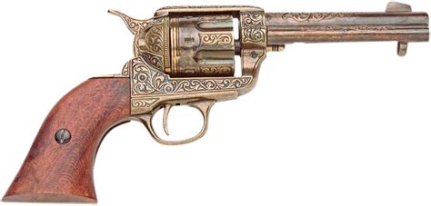 Old West Replica Fast Draw Gold Engraved Revolver Non-Firing Gun