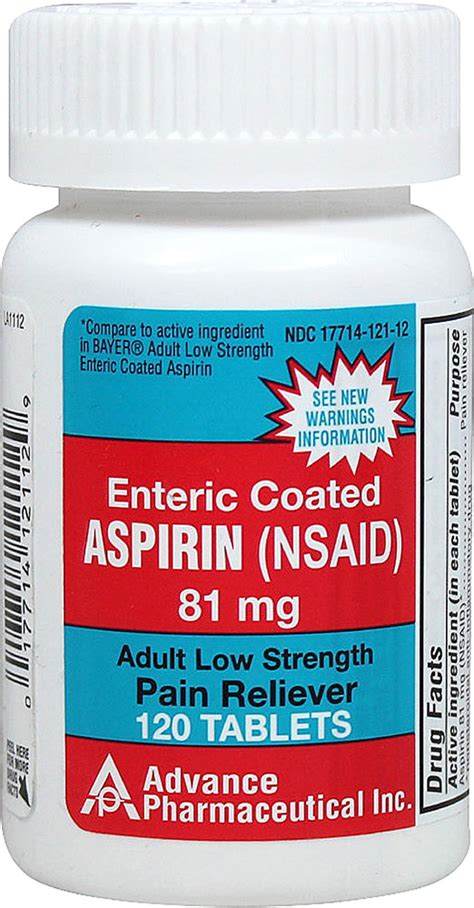 Low Dose Aspirin 81 mg 120 Tablets | Aspirin/Pain Relief Supplements ...