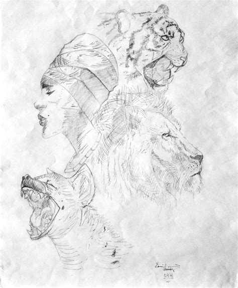 Lion Family Drawing at PaintingValley.com | Explore collection of Lion ...