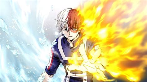 Thermokinesis: 온도 조작. 영웅, 나의 영웅 학계 만화, 나의 영웅, Deku Vs Todoroki HD 월페이퍼 ...