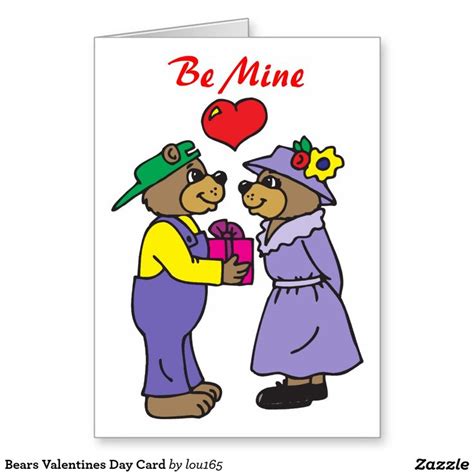 Bears Valentines Day Card | Zazzle | Bear valentines, Holiday design ...