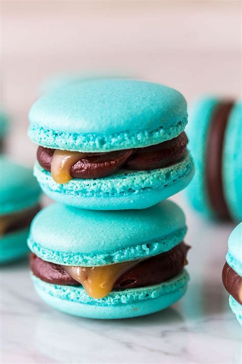 Chocolate Caramel Macarons | Macaron flavors, French macarons flavors ...