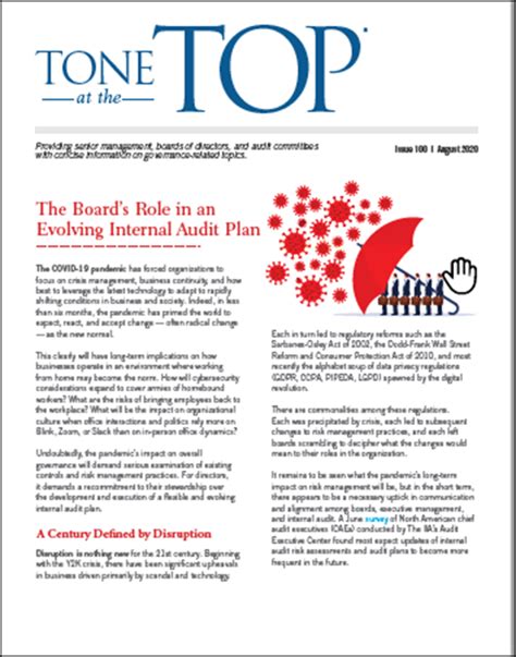 The Board’s Role in an Evolving Internal Audit Plan