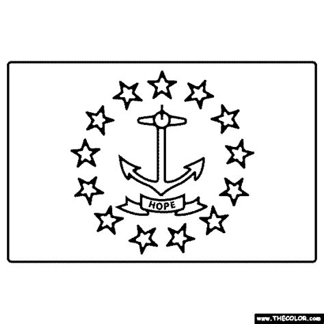 Rhode Island State Flag Coloring Page