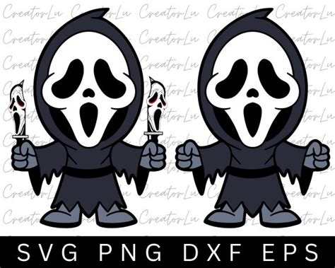 Scream Ghostface Cartoon mit Messer Halloween SVG PNG EPS & - Etsy.de