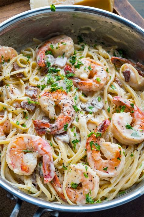 Creamy Shrimp Alfredo Linguine | Recipe | Summer seafood recipes, Linguine recipes, Shrimp linguine