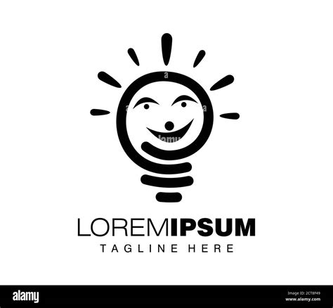 A vector illustration of light bulb with simple people logo sign in black on white color scheme ...