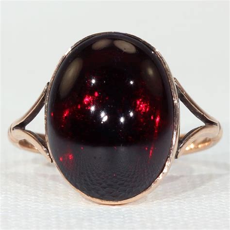 Antique Early Victorian Cabochon Garnet Ring : Victoria Sterling | Ruby ...