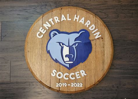 Central Hardin High School Logo Bourbon Barrel Head - Made By Jay Lane