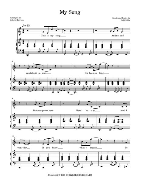 My Song by Labi Siffre - Voice - Digital Sheet Music | Sheet Music Plus