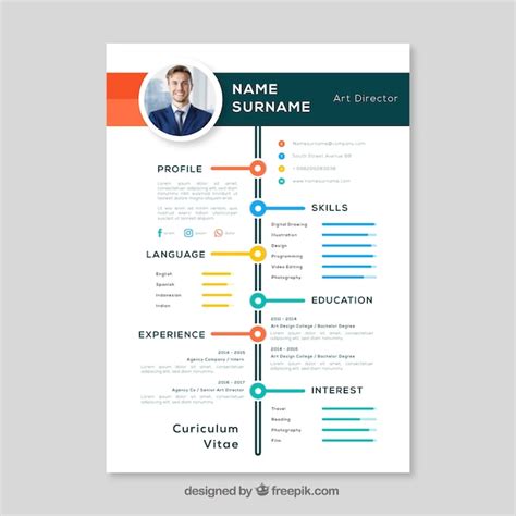 Free Vector | Colorful resume template