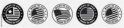 set of made in the usa labels, made in the usa logo, usa flag ...