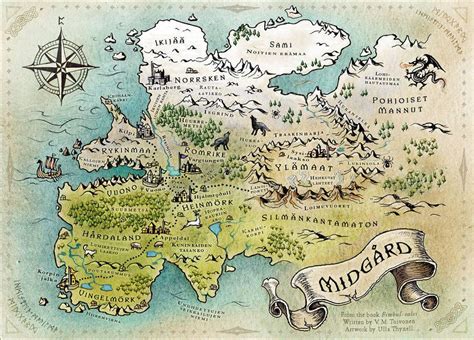 Map of Midgard by ullakko | Fantasy world map, Fantasy map making, Fantasy map