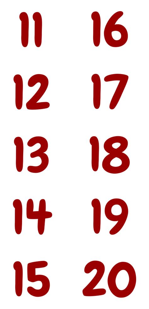 Free Printable Numbers 11-20 Worksheets