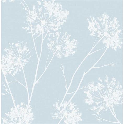 NextWall One O'Clock Light Blue Floral Vinyl Peel and Stick Wallpaper ...