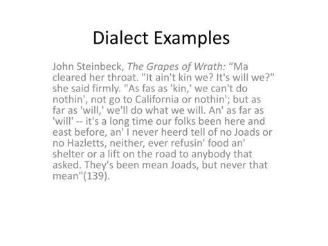 PPT - Dialect Examples PowerPoint Presentation, free download - ID:2929351