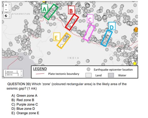 Solved A Seismic Gap has been identified along the Central | Chegg.com