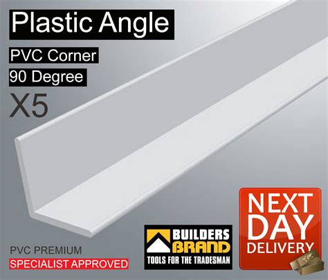 5x WHITE PLASTIC PVC CORNER 90 DEGREE ANGLE TRIM ALL SIZE 13,19,25,32,38 & 50mm | eBay