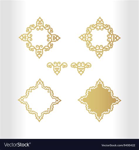 Vintage gold emblem with decorative elements Vector Image