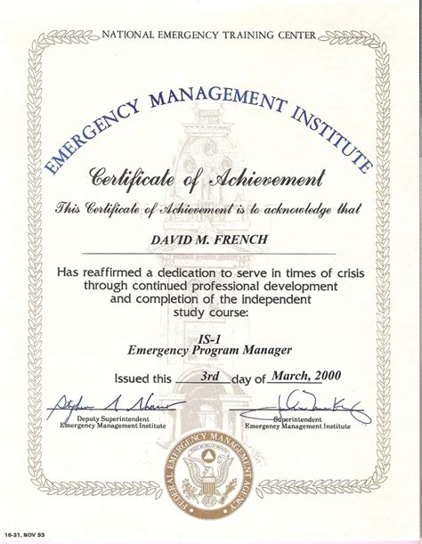 11 best FEMA Certificates images on Pinterest | Certificate, Emergency ...