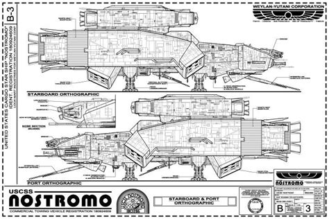 Nostromo Orthographic - Alien, 1979. | Sci fi spaceships, Sci fi ...