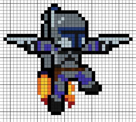 Jango Fett Perler Bead Pattern | Pixel art pattern, Minecraft pixel art, Pixel art