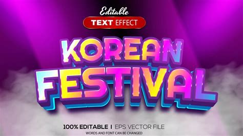 Premium Vector | 3D korean text effect Editable text effect