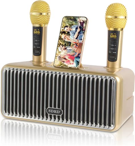 karaoke Machine, Bluetooth Karaoke Speaker with 2 Wireless Microphone,Party Speakers,Singing ...