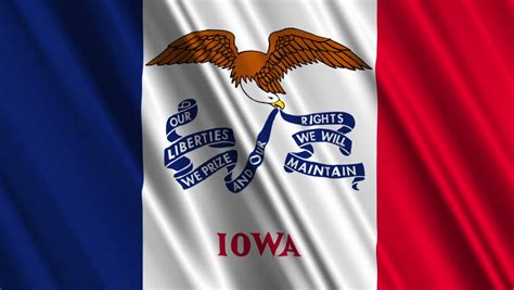 Flag Of Iowa In The Shape Of Iowa State With The USA Flag In The Background Animation Stock ...