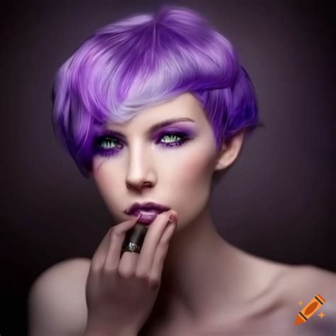 Violet-haired fantasy woman