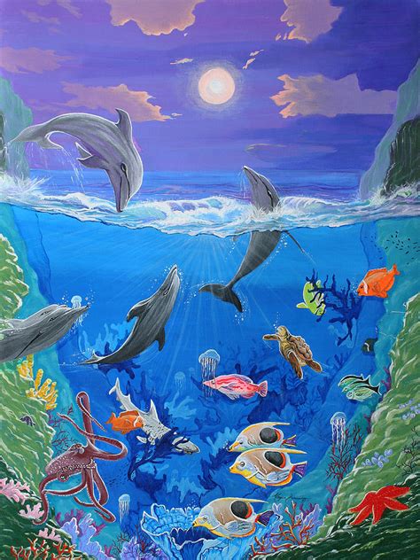 Whimsical Original Painting Undersea World Tropical Sea Life Art By Madart Painting by Megan ...