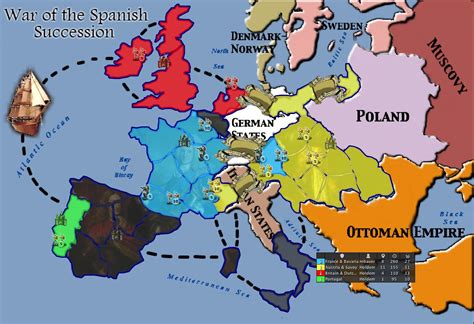 War of the Spanish Succession Map