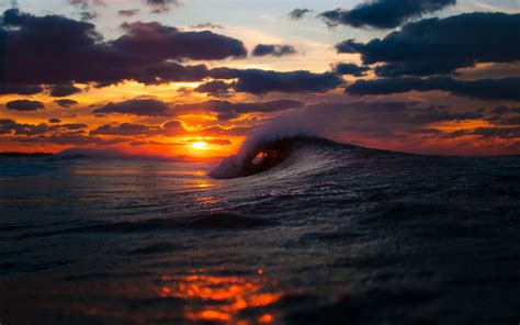 Sea Waves Sunset wallpaper | 1920x1200 | #15533