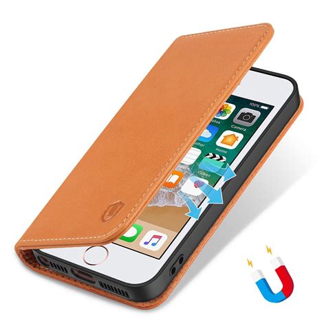 SHIELDON iPhone 5S Leather Genuine Wallet Phone Case