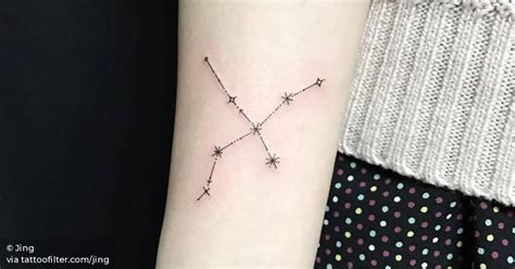 Cygnus constellation (northern cross) tattoo on the