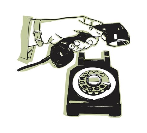 Hand and Rotary Phone Drawing by CSA Images - Fine Art America