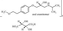 Chemical structure of metoprolol tartrate (Luch, 1983). | Download Scientific Diagram