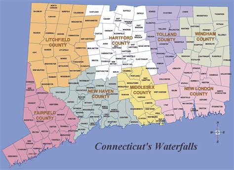 Connecticut Waterfalls - Map | Connecticut, Travel usa, Map