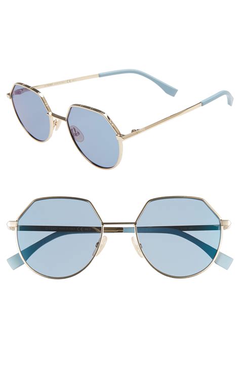 Lyst - Fendi 54mm Round Sunglasses - in Blue for Men - Save 1%