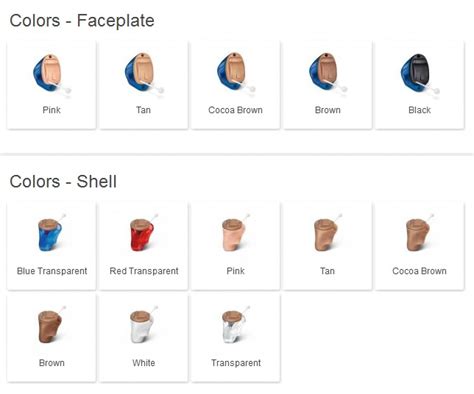 Phonak Hearing Aid Color Chart