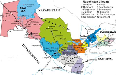 Uzbekistan Map Tourist Attractions - ToursMaps.com