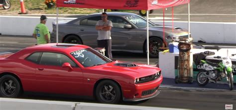 Challenger Scat Pack Bravely Challenges Charger Hellcat, Someone Gets ...