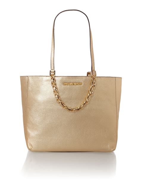 Michael kors Harper Gold Tote Bag in Metallic | Lyst