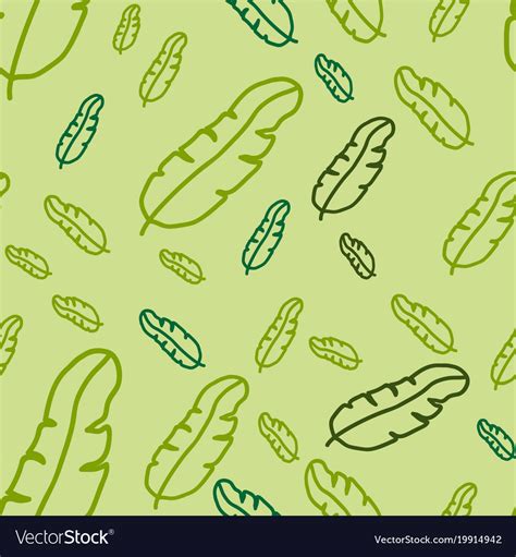 Seamless banana leaf pattern Royalty Free Vector Image