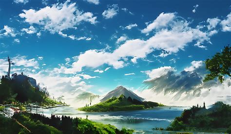 20.36 MB Manga Landscape Digital Art by Jed AI - Pixels