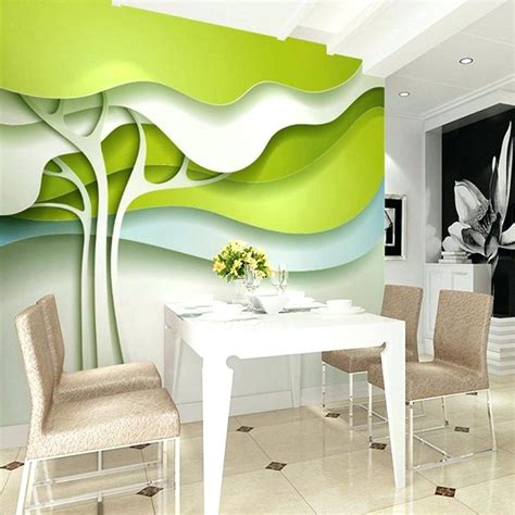 Kitchen Wallpaper Murals Custom Leaves Modern Minimalist - 3d Mural Wallpaper For Kitchen Wall ...