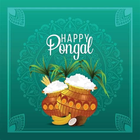 Happy pongal greeting card background 1988022 Vector Art at Vecteezy