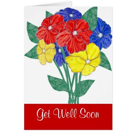 Get Well Soon wishes Flowers Card | Zazzle