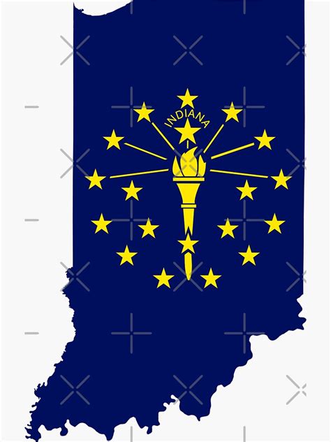 "Indiana State Flag Map" Sticker for Sale by limitlezz | Redbubble